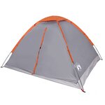 vidaXL Tente de camping à dôme 4 personnes gris et orange imperméable