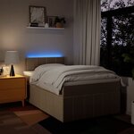 vidaXL Sommier à lattes de lit avec matelas Crème 120x200 cm Tissu