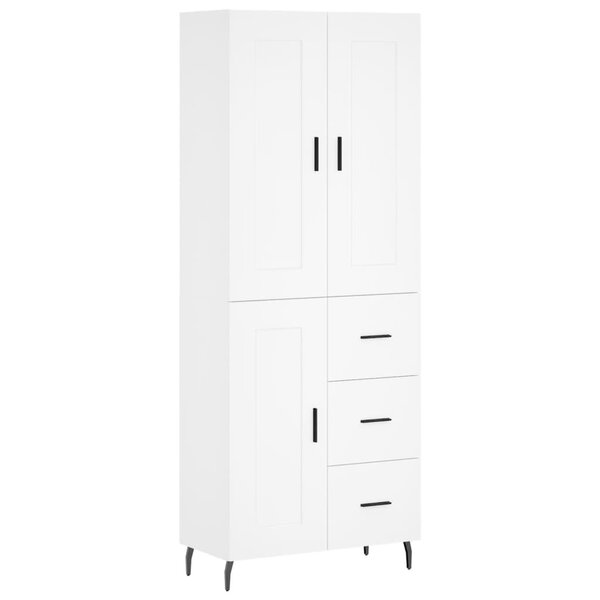 vidaXL Buffet haut Blanc 69 5x34x180 cm Bois d'ingénierie