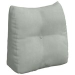 vidaXL Coussin de Dos Gris clair 45 x 24 x 50 cm Velours