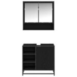 vidaXL Ensemble de mobilier de salle de bain 2 Pièces Chêne noir
