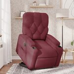 vidaXL Fauteuil inclinable électrique rouge bordeaux tissu