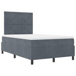 Lit Box Spring vidaXL avec Matelas & LED Gris Foncé 120x190 cm Velours