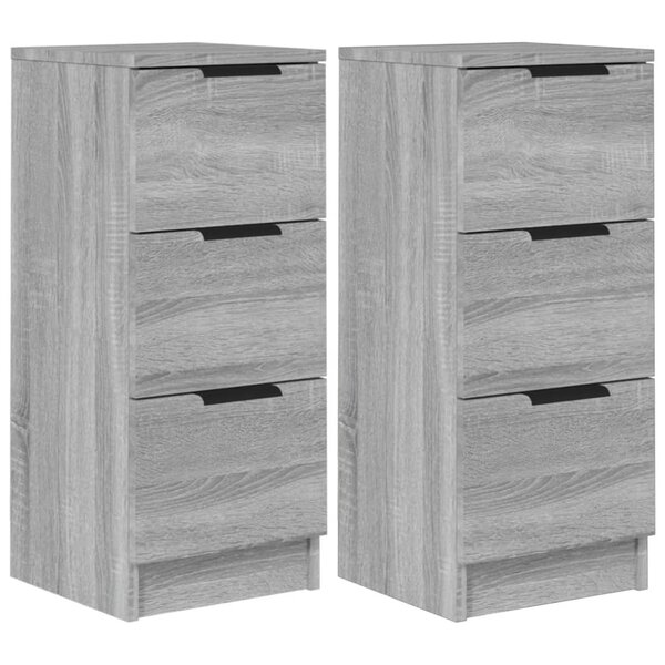 vidaXL Buffets 2 Pièces Sonoma gris 30x30x70 cm Bois d'ingénierie
