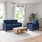 vidaXL Ensemble de Canapés 2 Pièces Bleu marine Polyester