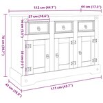 vidaXL Buffet Corona marron 112x44x78 cm bois massif pin mexicain