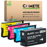 953XL - 4 cartouches compatibles pour HP 953 XL - COMETE