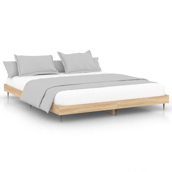 vidaXL Cadre de lit chêne sonoma 200x200 cm bois d'ingénierie