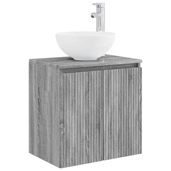 vidaXL Vanité de lavabo mural Sonoma gris 49 5 x 41 x 64 5 cm