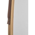Miroir ovale bambou anse cuir