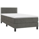 vidaXL Sommier à lattes de lit avec matelas et LED Gris foncé 90x190cm