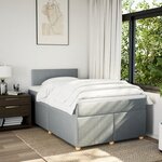 vidaXL Sommier à lattes de lit et matelas gris clair 120x190 cm tissu