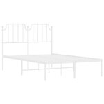 vidaXL Cadre de lit métal avec tête de lit blanc 120x190 cm