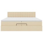 VidaXL Cadre de lit ottoman avec matelas crème 200x200cm tissu