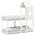 vidaXL Lit superposé sans matelas blanc 90x200 cm bois de pin massif