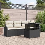 vidaXL Ensemble de canapé de jardin Manuel 5 Pièces Noir 100 x 55 x 73 cm