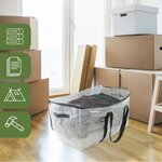 Pack and Move - Lot 2 grands sacs déménagement transparent  rangement et transport ultra résistant - Réutilisable - Poignées solides - 100L