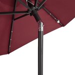 vidaXL Parasol de jardin avec LED mât en acier bordeaux 225x225x212 cm