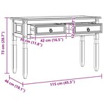 vidaXL Table d'appoint avec tiroir Blanc 115 x 46 x 73 cm Pin massif