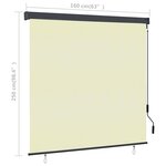 vidaXL Store roulant d'extérieur 160x250 cm Crème