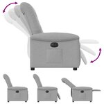 vidaXL Fauteuil inclinable électrique gris nuage tissu