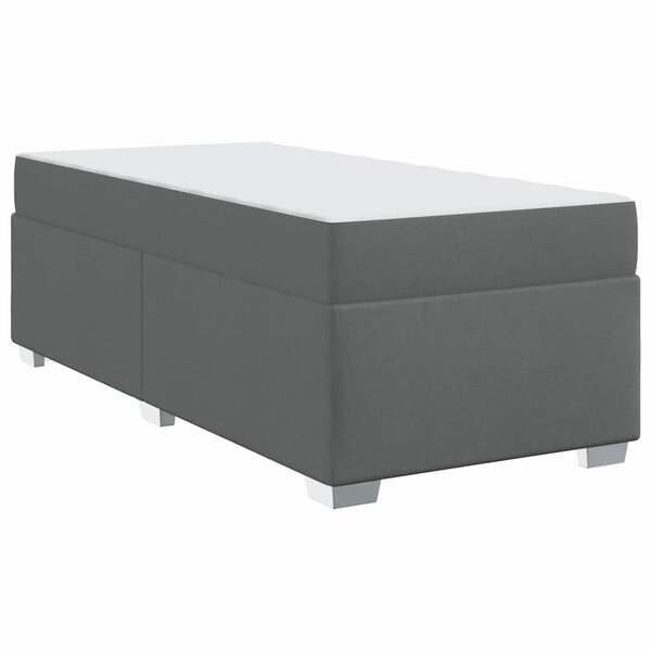 vidaXL Cadre de lit avec matelas Gris foncé 90 x 190 cm tissu