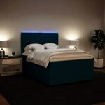 vidaXL Sommier à lattes de lit et matelas bleu 140x200 cm velours