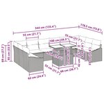 vidaXL Ensemble de sofa de jardin de 11 pièces avec coussins en poly rotin noir