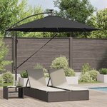 vidaXL Parasol banane à mât déporté Noir 294 x 294 x 248 cm