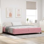 vidaXL Lit boxspring avec matelas Rose 200 x 200 cm Velours
