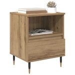 vidaXL Cabinet de chevet avec tiroir Chêne artisanal 40 x 35 x 50 cm