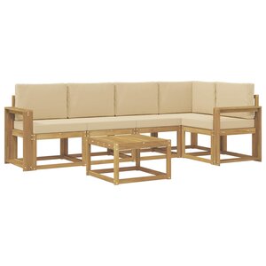 vidaXL Ensemble de canapés d'extérieur 6 pc Blanc et Beige