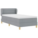 vidaXL Lit à ressorts avec matelas Gris clair 100 x 200 cm tissu