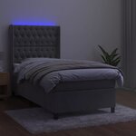 vidaXL Sommier à lattes de lit matelas LED Gris clair 90x200cm Velours