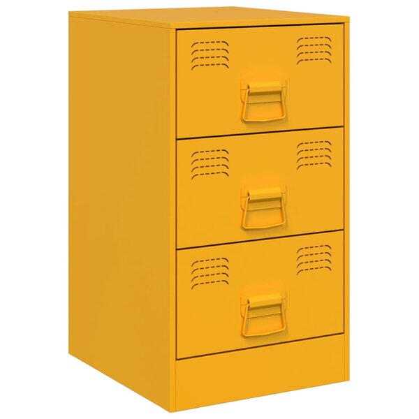 vidaXL Table de chevet jaune moutarde 34 5x39x62 cm acier