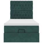 vidaXL Cadre de lit ottoman avec matelas vert foncé 80x200 cm velours