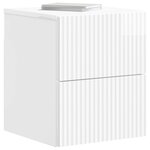 vidaXL Cabinet de chevet mural 2 Pièces Blanc brillant 33 x 34 5 x 40 cm