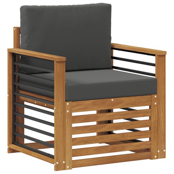 vidaXL Canapé d’extérieur Bois d'acacia massif et polyester Naturel