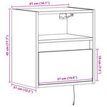 vidaXL Meubles TV muraux avec lumières LED 2 Pièces blanc 41x31x45 cm