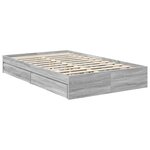 vidaXL Lit de Rangement Gris Sonoma 100 x 200 cm Bois d'ingénierie