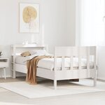 vidaXL Cadre de lit sans matelas blanc 90x190 cm bois de pin massif