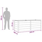 vidaXL Jardinière surélevée Noir 250 x 100 x 91 cm WPC et Aluminium