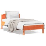 vidaXL Cadre de lit sans matelas cire marron 90x200 cm bois pin massif