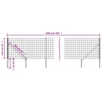 vidaXL Clôture en treillis métallique et piquet d'ancrage vert 1 1x10m
