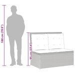 vidaXL Banc inclinable de jardin avec coussins beige résine tressée