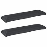 vidaXL Set de coussins de palette 2 Pièces Noir 150 x 40 x 8 cm tissu