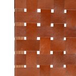 vidaXL Chaise pliable bandes croisées marron cuir véritable