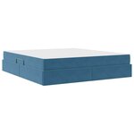 vidaXL Lit avec rangement et matelas Bleu foncé 180 x 200 cm Velours