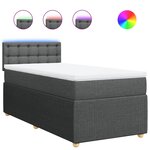 vidaXL Sommier à lattes de lit avec matelas Gris foncé 100x200cm Tissu