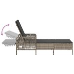 vidaXL Chaise Longue Gris Clair Rotin PE 157 x 55 x 92 cm Pliable
